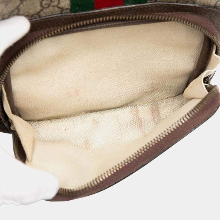 مملوكة مسبقًا Gucci Brown Small GG Supreme Ophidia Web Backpack