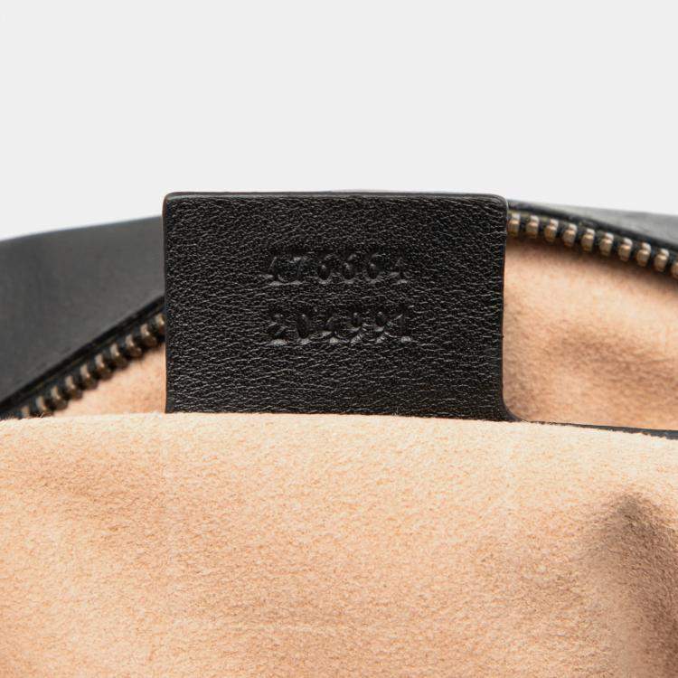 Pre Owned Gucci Black White Bicolor Calfskin Bamboo Trapuntata Queen Margaret Backpack