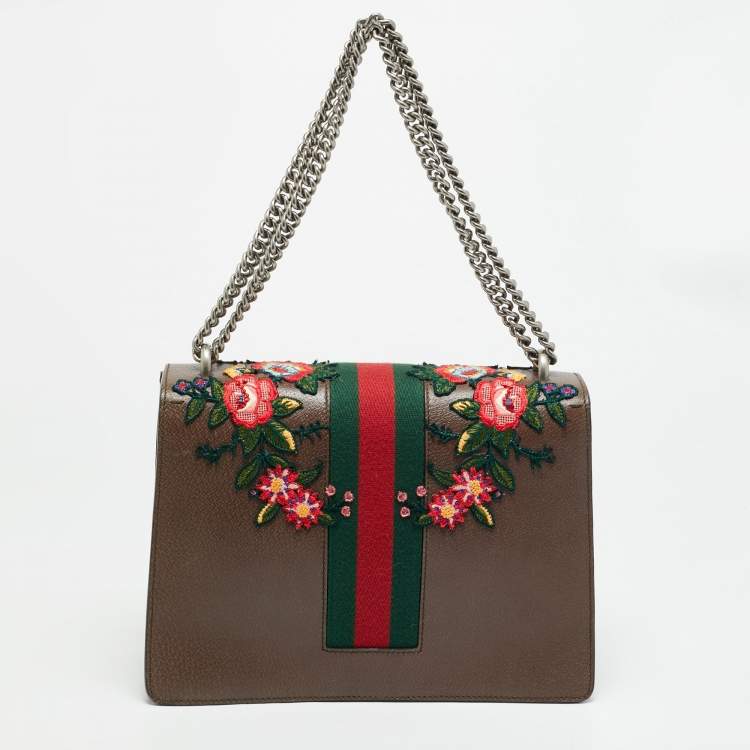 Pre Owned Gucci Owl Embroidered Dionysus Medium GG Supreme Canvas Shoulder Bag