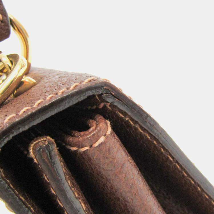 Pre Owned Gucci Lady Rock Brown Leather Handbag Shoulder Bag 