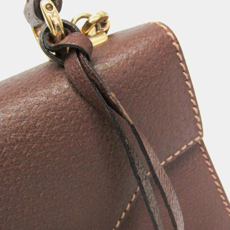 Pre Owned Gucci Lady Rock Brown Leather Handbag Shoulder Bag 