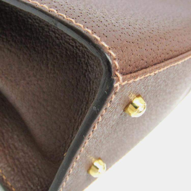 Pre Owned Gucci Lady Rock Brown Leather Handbag Shoulder Bag 