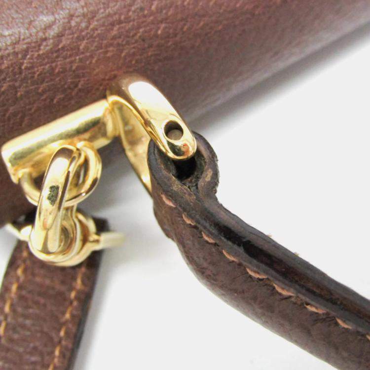 Pre Owned Gucci Lady Rock Brown Leather Handbag Shoulder Bag 