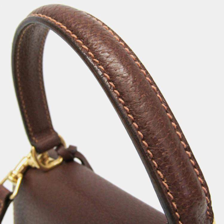Pre Owned Gucci Lady Rock Brown Leather Handbag Shoulder Bag 