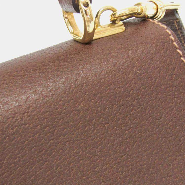 Pre Owned Gucci Lady Rock Brown Leather Handbag Shoulder Bag 