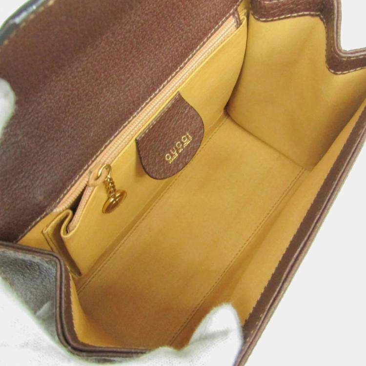 Pre Owned Gucci Lady Rock Brown Leather Handbag Shoulder Bag 