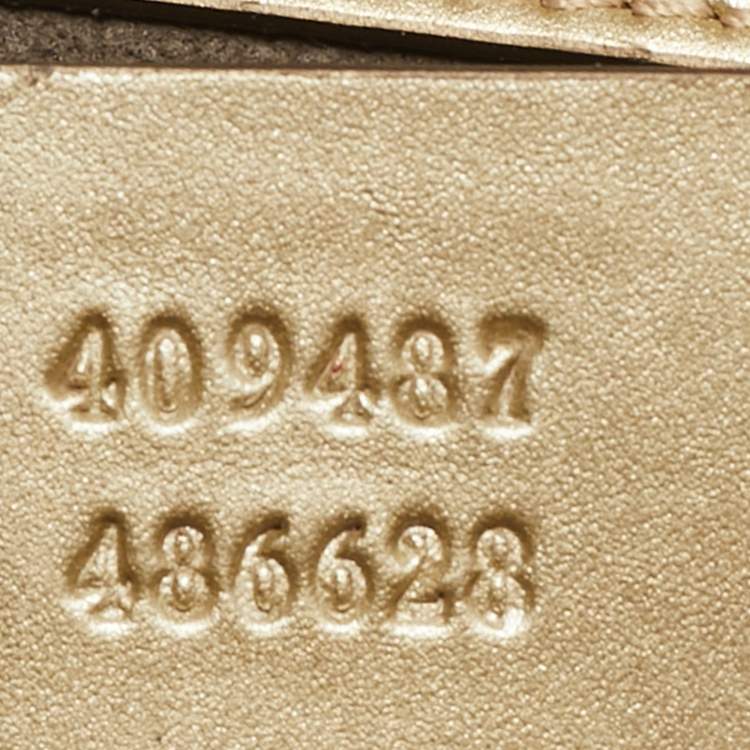 Pre Owned Gucci Padlock Small Gold Crinkled Leather Shoulder Bag