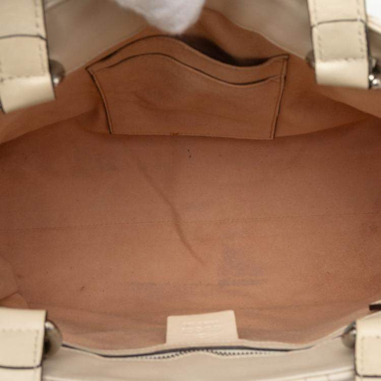 Pre Owned Gucci White Quilted Leather Dionysus Web Satchel