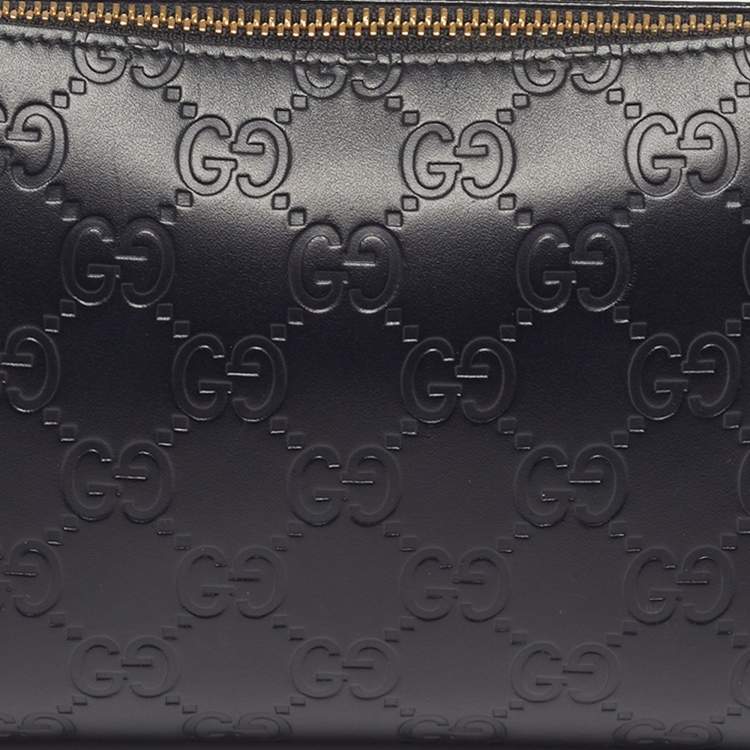 Pre Owned Gucci Black Guccissima Leather Chain Pochette