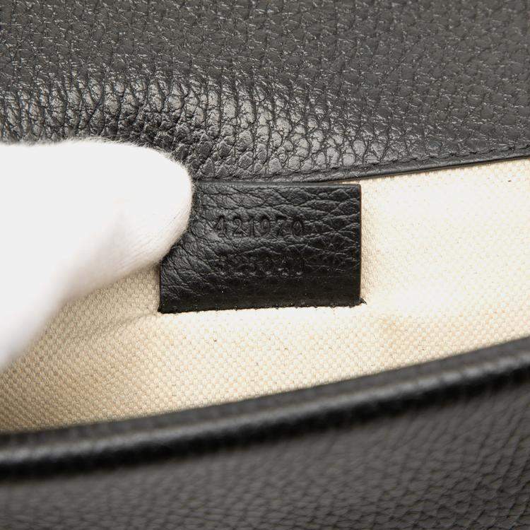 Pre Owned Gucci Black Small Leather Dionysus  Crossbody