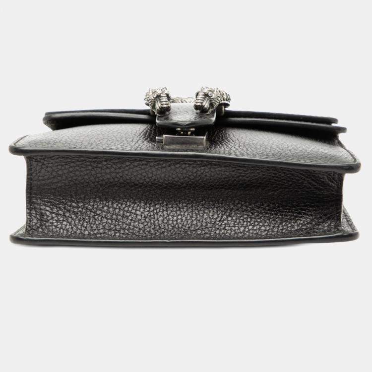 Pre Owned Gucci Black Small Leather Dionysus  Crossbody