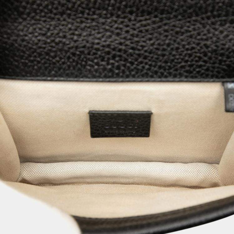 Pre Owned Gucci Black Small Leather Dionysus  Crossbody