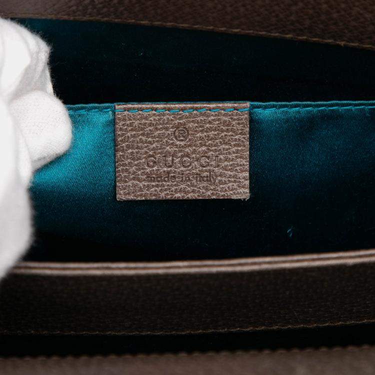 Pre Owned Gucci Brown Small GG Supreme Web Ophidia Chain Crossbody