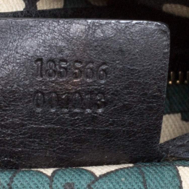 Pre Owned Gucci Black Leather Medium Indy Top Handle Bag