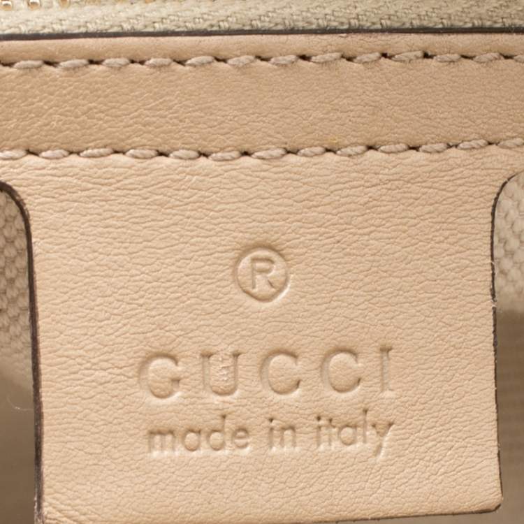 Pre Owned Gucci Beige Microguccissima Leather Medium Nice Top Handle Bag