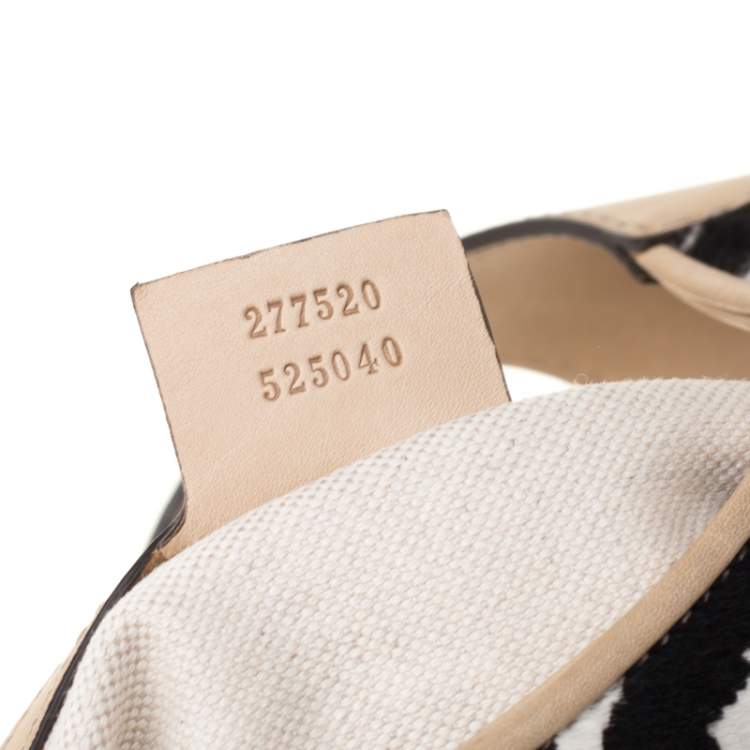 Gucci Beige/Monochrome Leather and Calfhair Medium Jackie Hobo