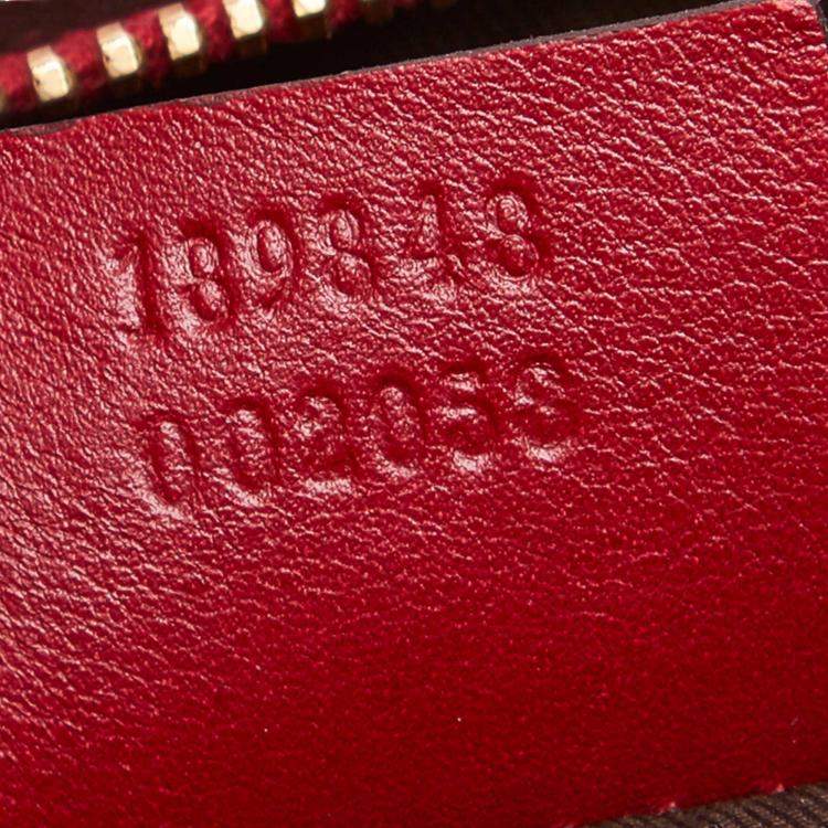 Pre Owned Gucci Red Leather Small Sabrina Top Handle Bag
