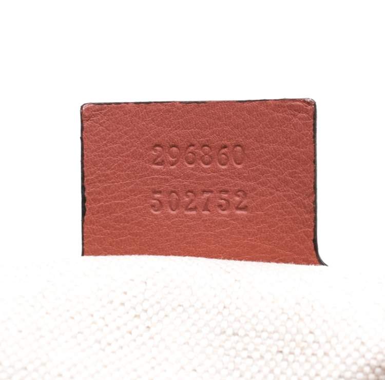 Pre Owned Gucci Solid Peach Leather Bold Bamboo Top Handle Bag