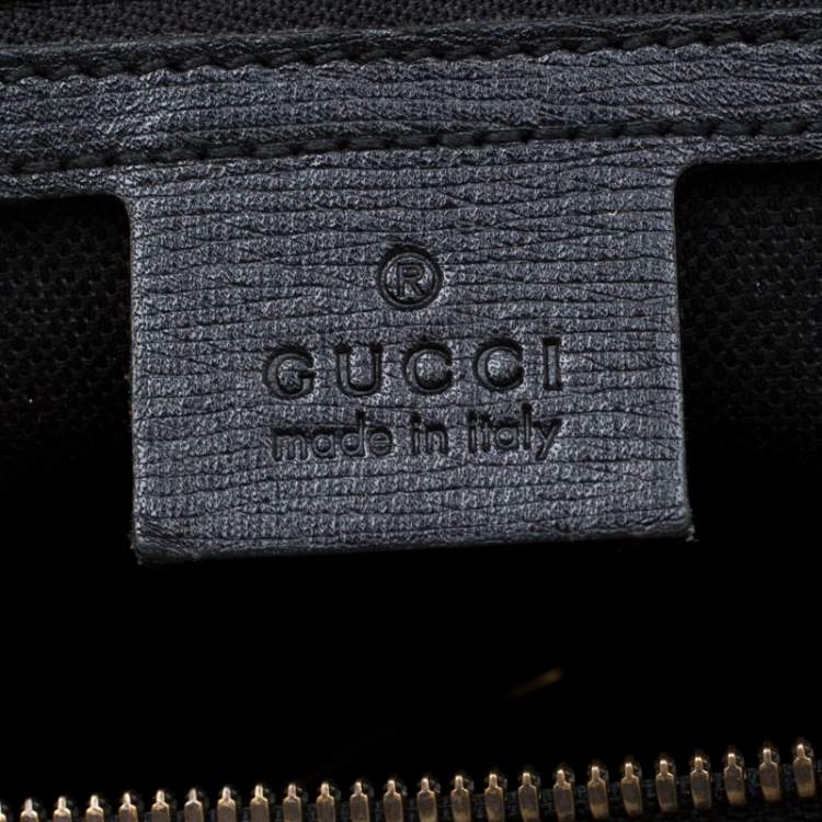 Pre Owned Gucci Black Leather Medium Bright Bit Top Handle Bag
