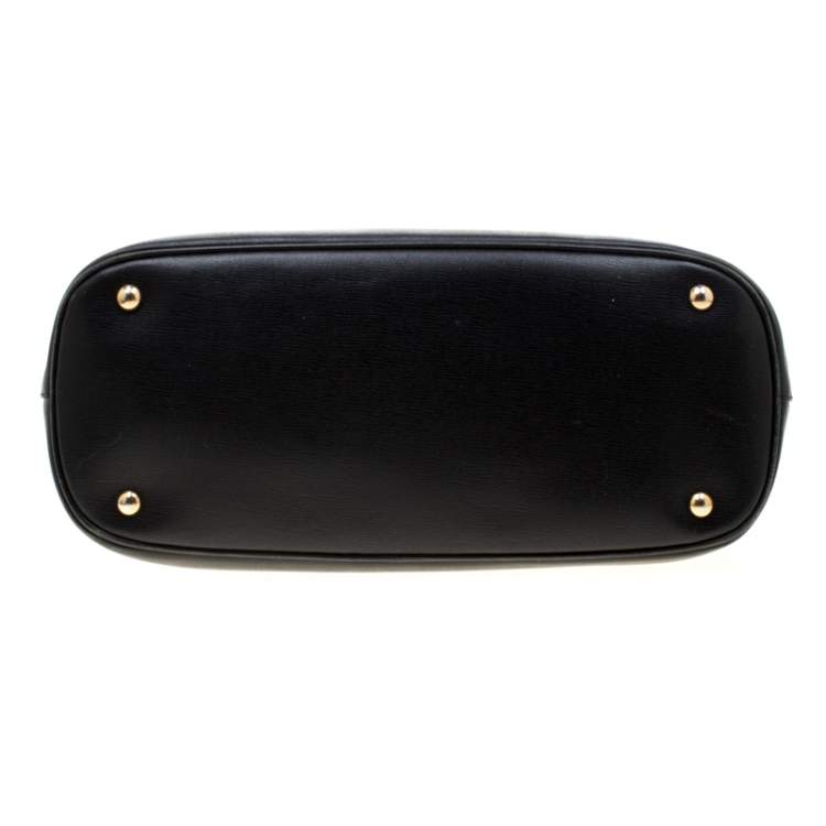Pre Owned Gucci Black Leather Medium Bright Bit Top Handle Bag