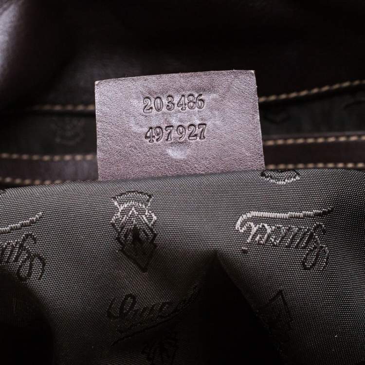 Pre Owned Gucci Brown GG crystal Canvas Small Hysteria Hobo