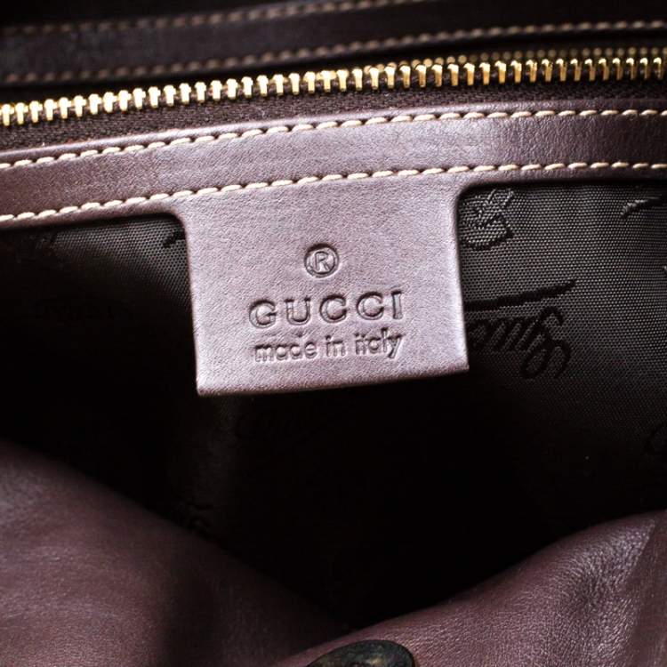 Pre Owned Gucci Brown GG crystal Canvas Small Hysteria Hobo