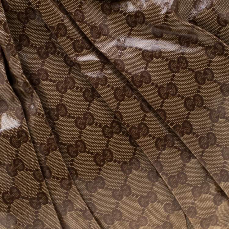 Pre Owned Gucci Brown GG crystal Canvas Small Hysteria Hobo