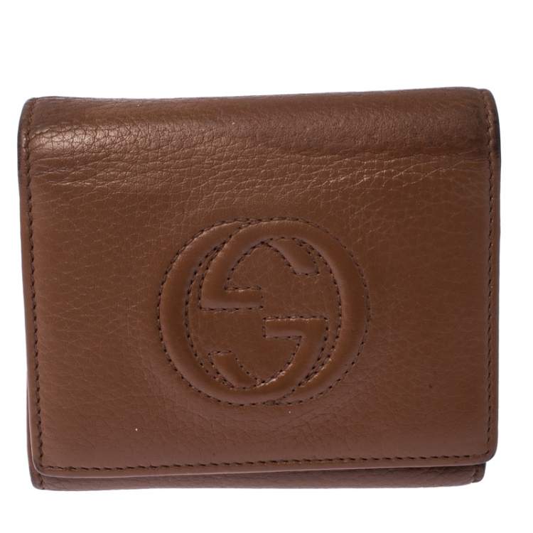 Gucci Brown Leather Trifold Wallet Gucci | The Luxury Closet