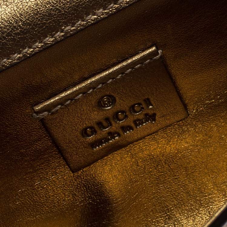 مملوكة مسبقًا Gucci Gold Guccissima Leather Romy Clutch