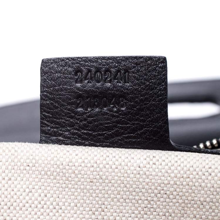 Pre Owned Gucci Black Leather Large New Bamboo Tassel Top Handle Bag