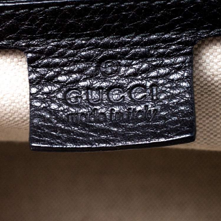 Pre Owned Gucci Black Leather Large New Bamboo Tassel Top Handle Bag