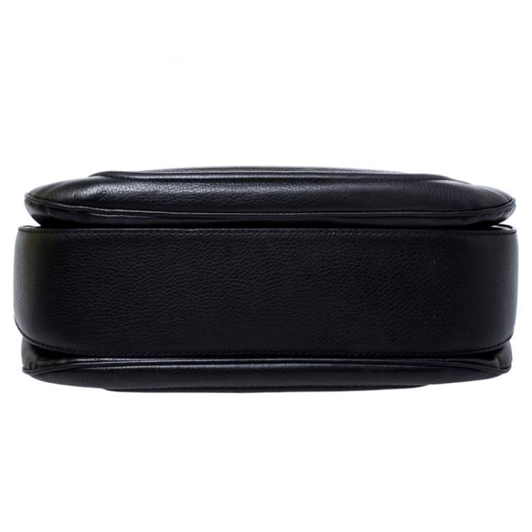 Pre Owned Gucci Black Leather Large New Bamboo Tassel Top Handle Bag