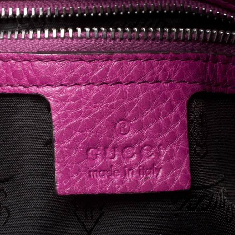 مملوكة مسبقًا Gucci Magenta GG Neoprene and Leather Medium Techno Tag Boston Bag