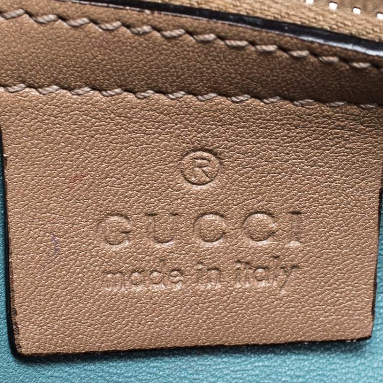Pre Owned Gucci Gold Satin and Leather Bamboo Top Handle Bag