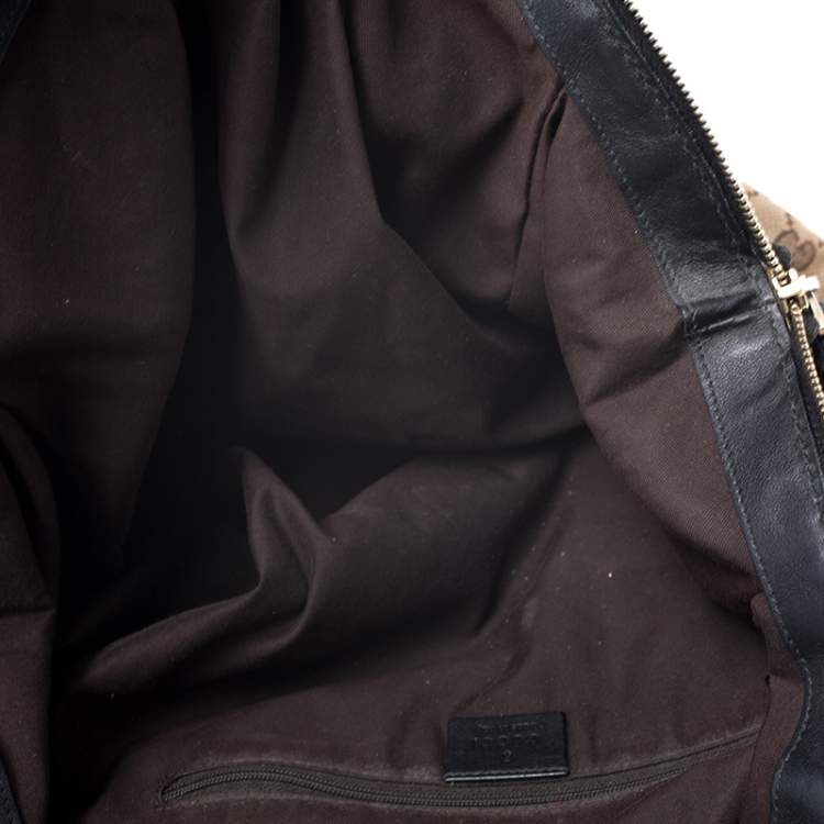 Pre Owned Gucci Beige GG Canvas and Leather Medium Sukey Boston Bag