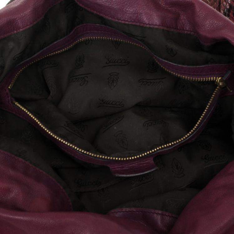Pre Owned Gucci Red Python Hysteria Hobo