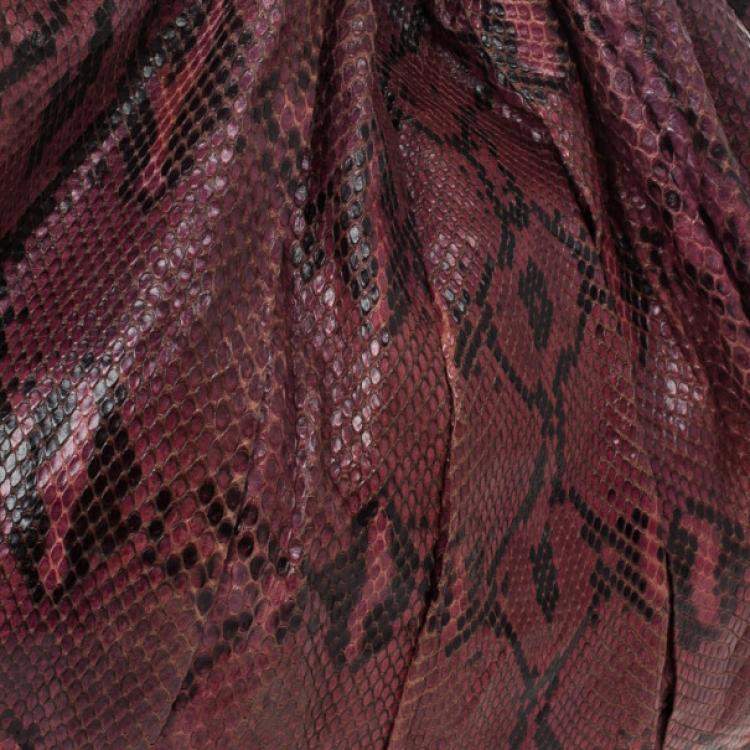 Pre Owned Gucci Red Python Hysteria Hobo
