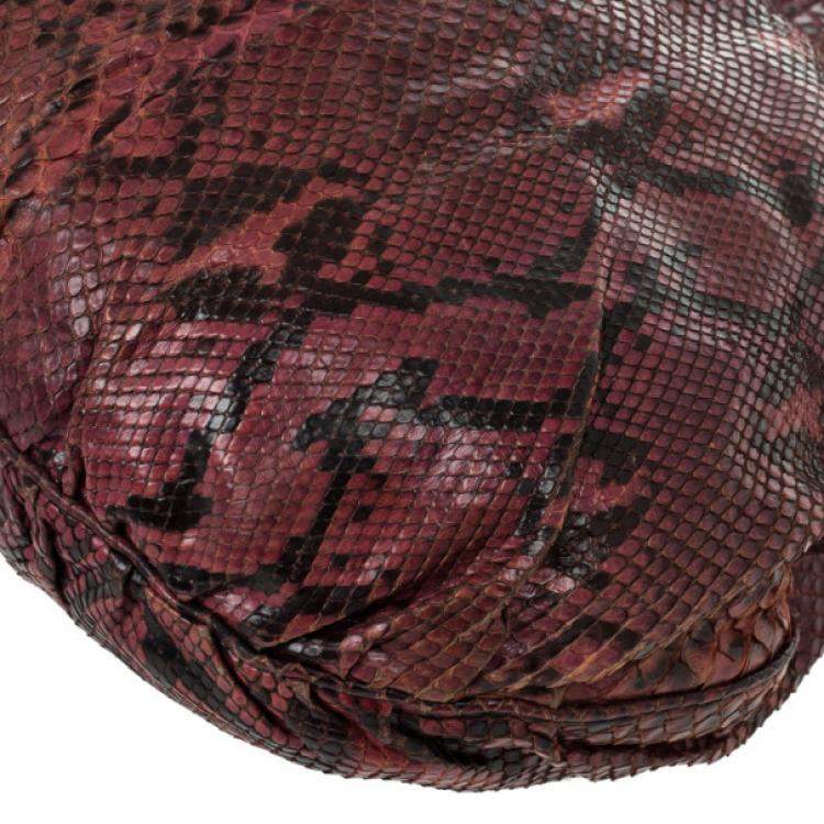 Pre Owned Gucci Red Python Hysteria Hobo