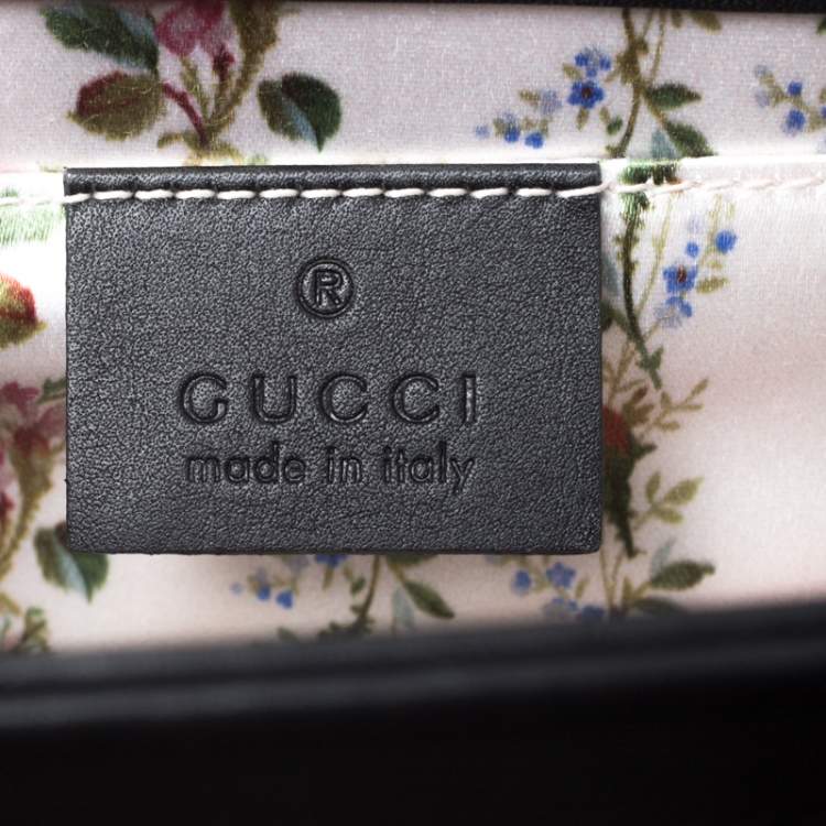 Pre Owned Gucci Black Leather Small Thiara Bamboo Top Handle Bag