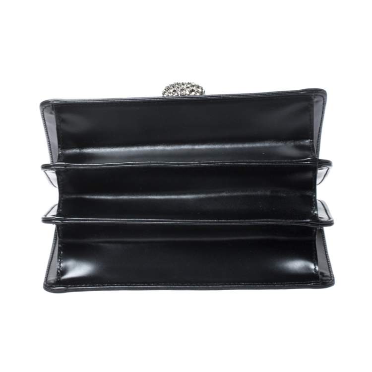 Pre Owned Gucci Black Leather Small Thiara Bamboo Top Handle Bag