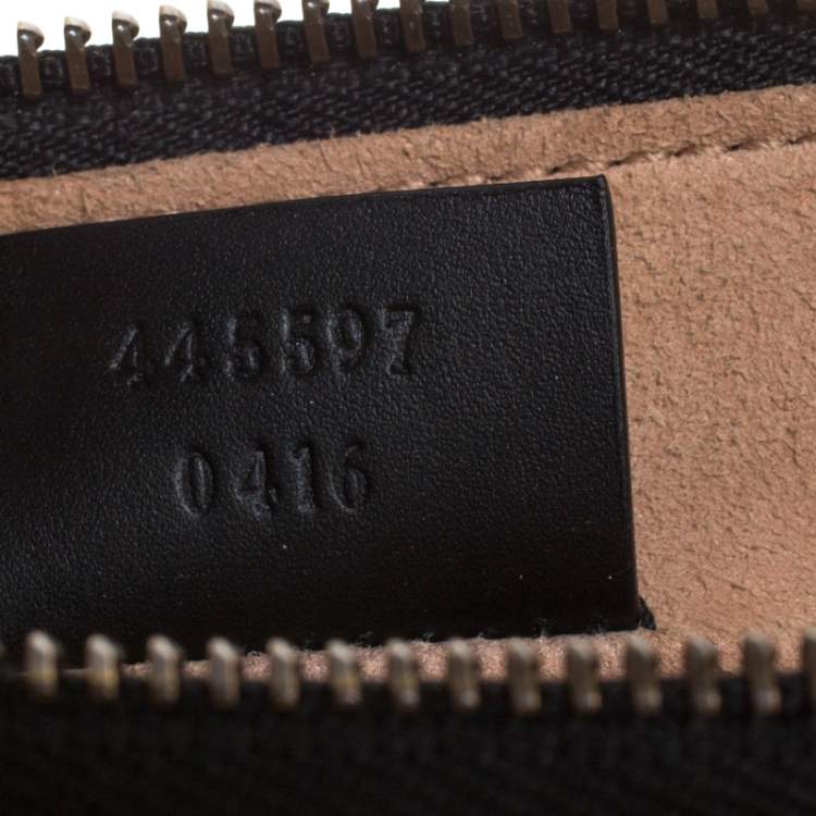 Pre Owned Gucci Black Leather Ghost Zip Pouch