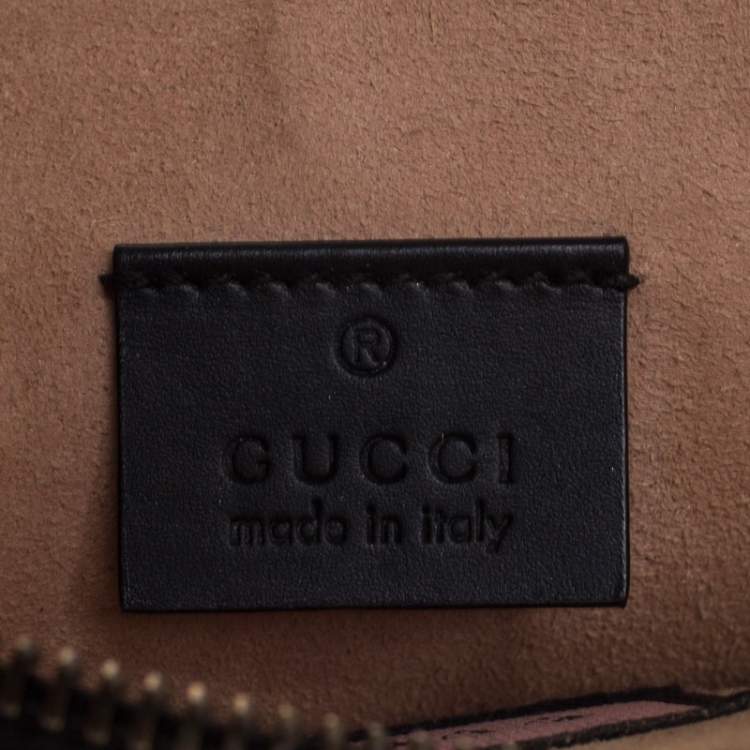 Pre Owned Gucci Black Leather Ghost Zip Pouch