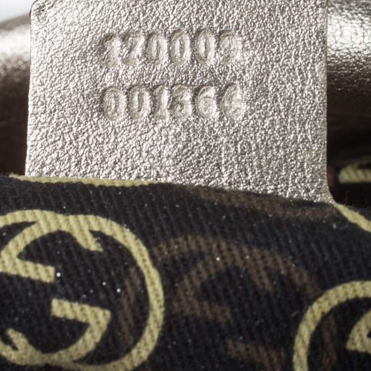 مملوكة مسبقًا Gucci Metallic Gold Leather Dialux Britt Boston Bag