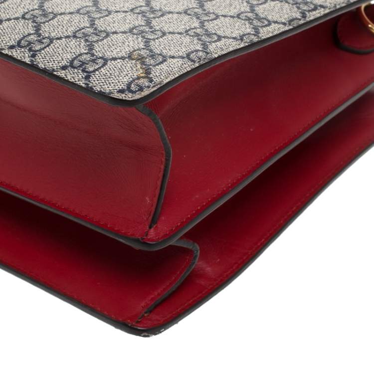 مملوكة مسبقًا Gucci Navy Blue/Red GG Supreme Top Handle Bag