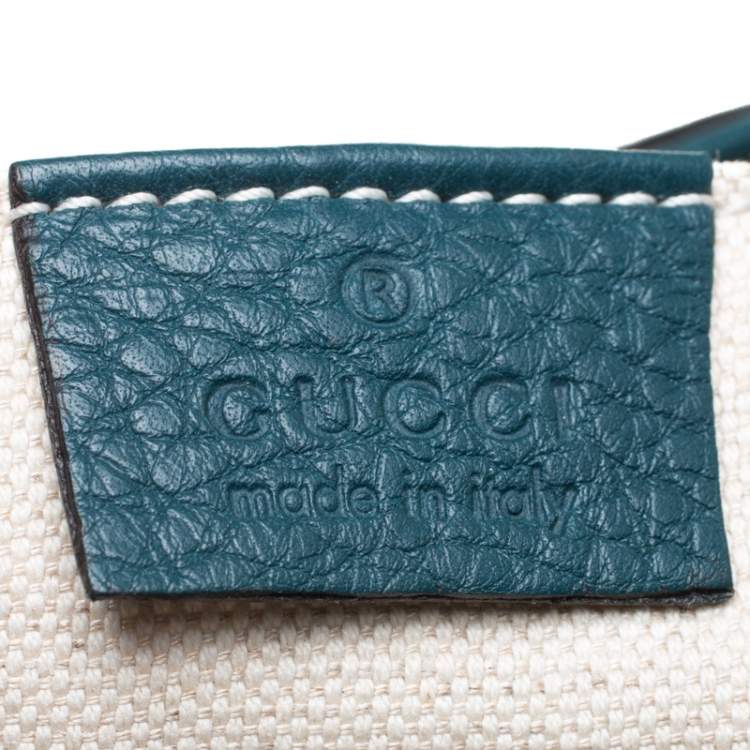 مملوكة مسبقًا Gucci Dark Green Leather Bamboo Sac Backpack 