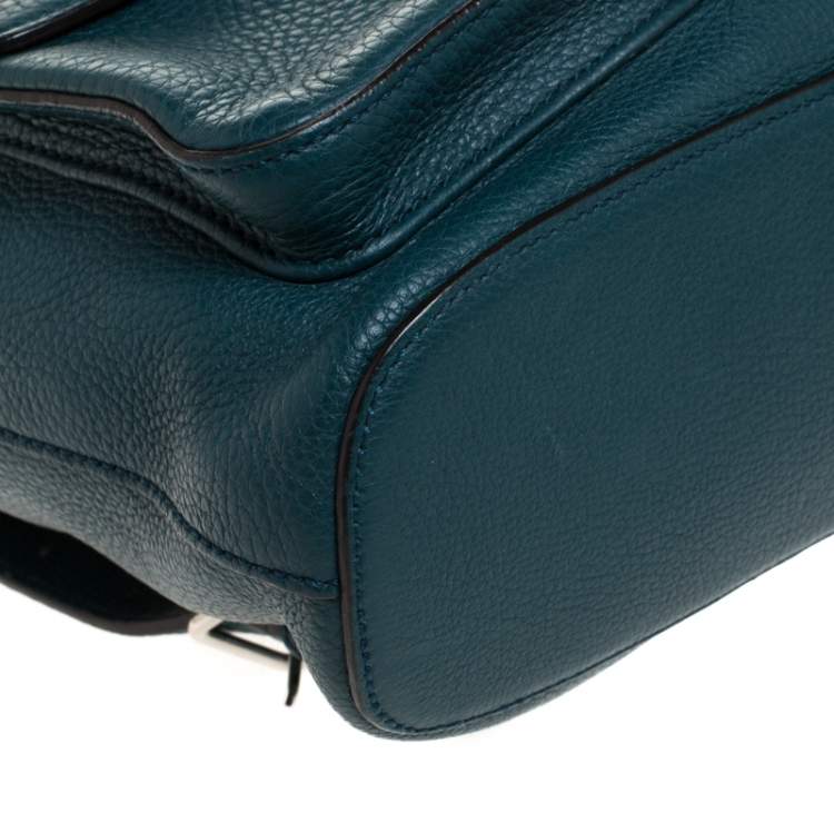 مملوكة مسبقًا Gucci Dark Green Leather Bamboo Sac Backpack 