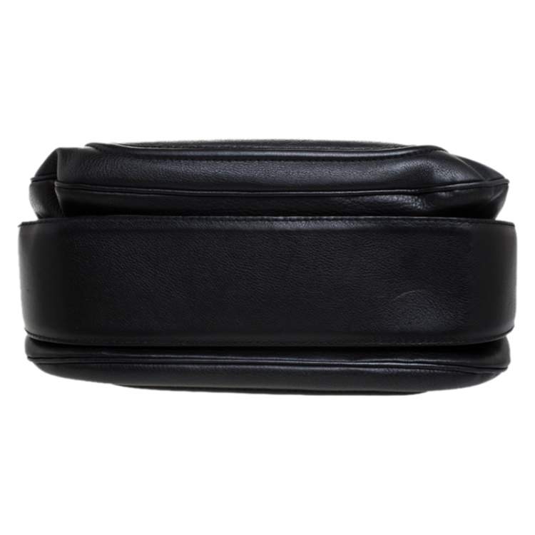Pre Owned Gucci Black Leather Large New Bamboo Tassel Top Handle Bag 