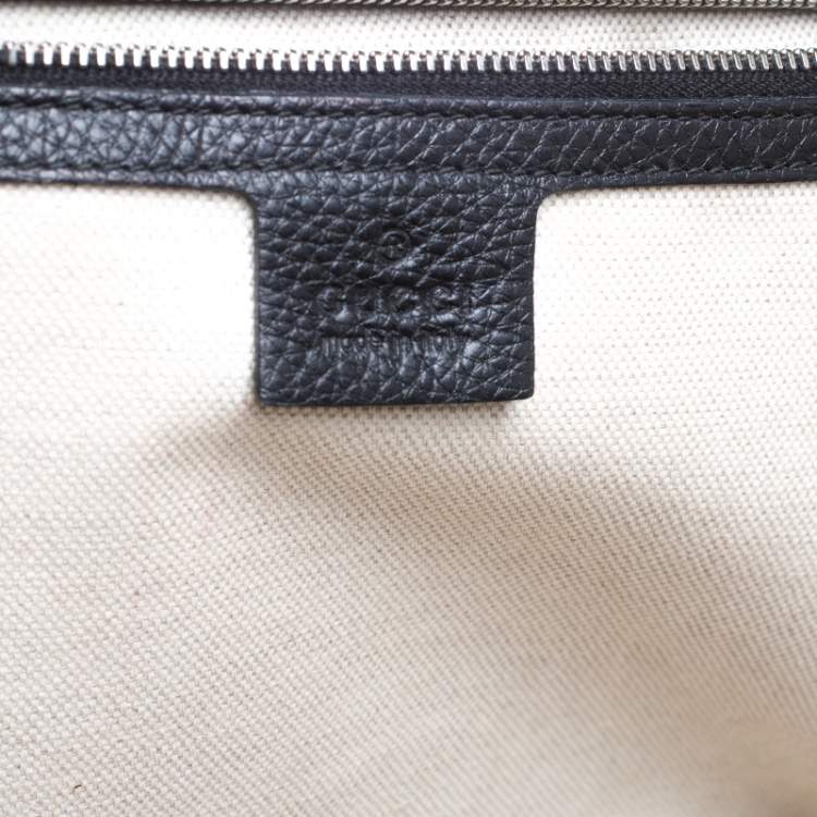 Pre Owned Gucci Black Leather Large New Bamboo Tassel Top Handle Bag 