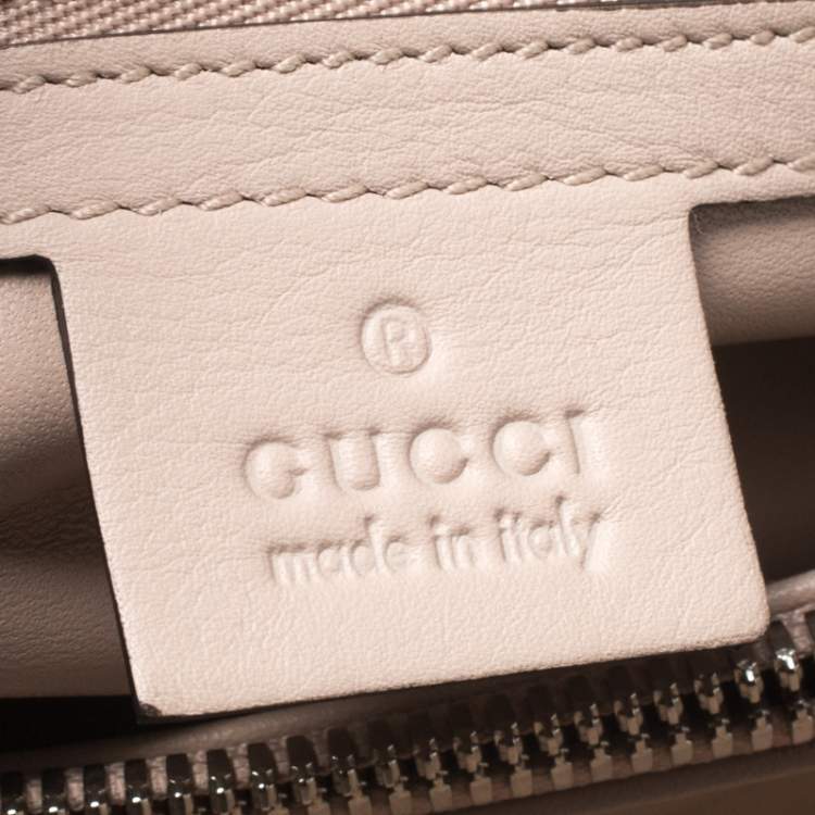 Pre Owned Gucci Beige Leather Lady Bamboo Top Handle Bag