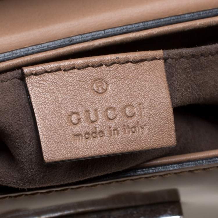 مملوكة مسبقًا Gucci Beige Leather Lady Lock Bamboo Top Handle Bag